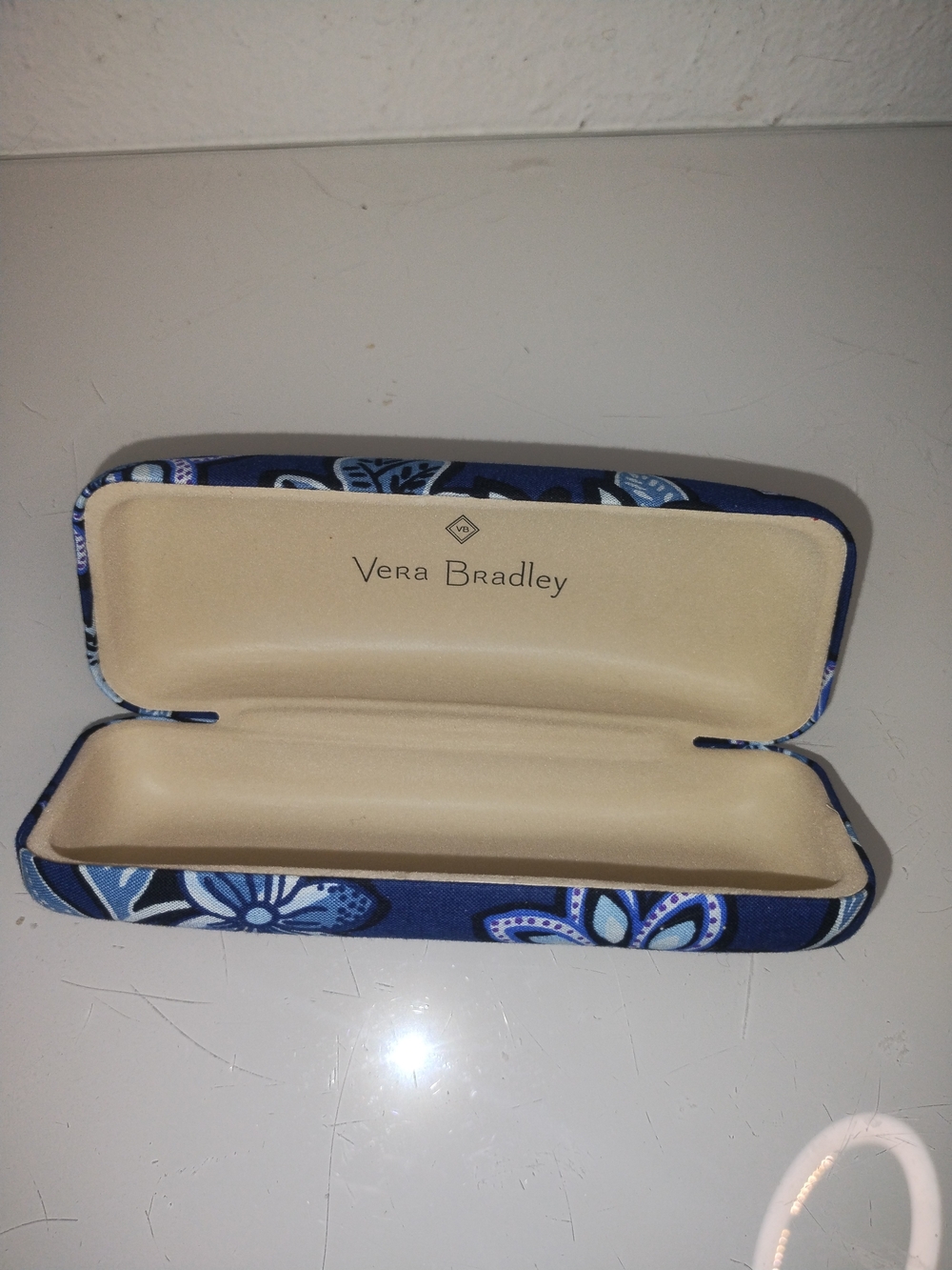 Vera Bradley Navy Blue Floral Hard Eyewear Case